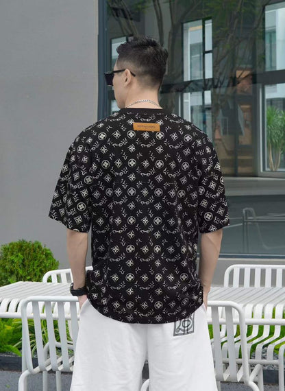 LOUIS VUITTON || LV Monogram Printed Drop Shoulder T-Shirt - FASHION MYST 