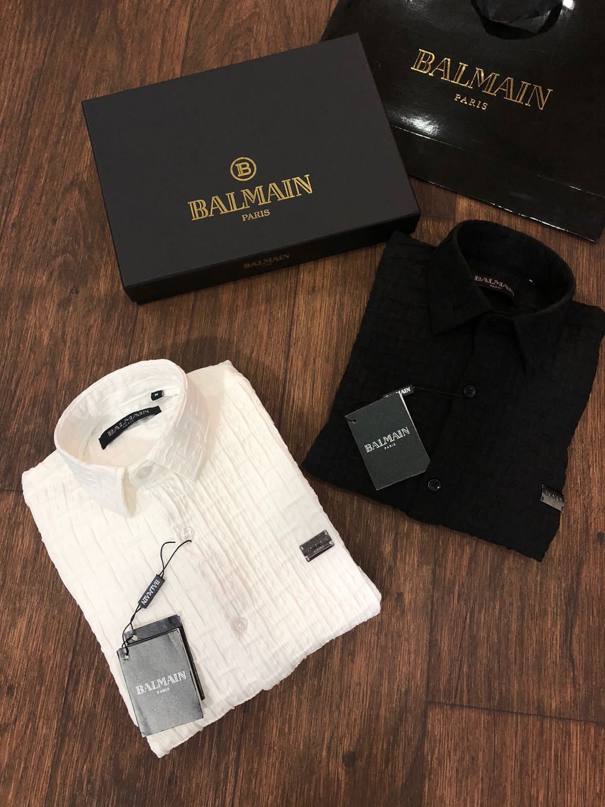 BALMAIN || Crushed Cotton Lycra Designer Shirt For Men - FASHION MYST 