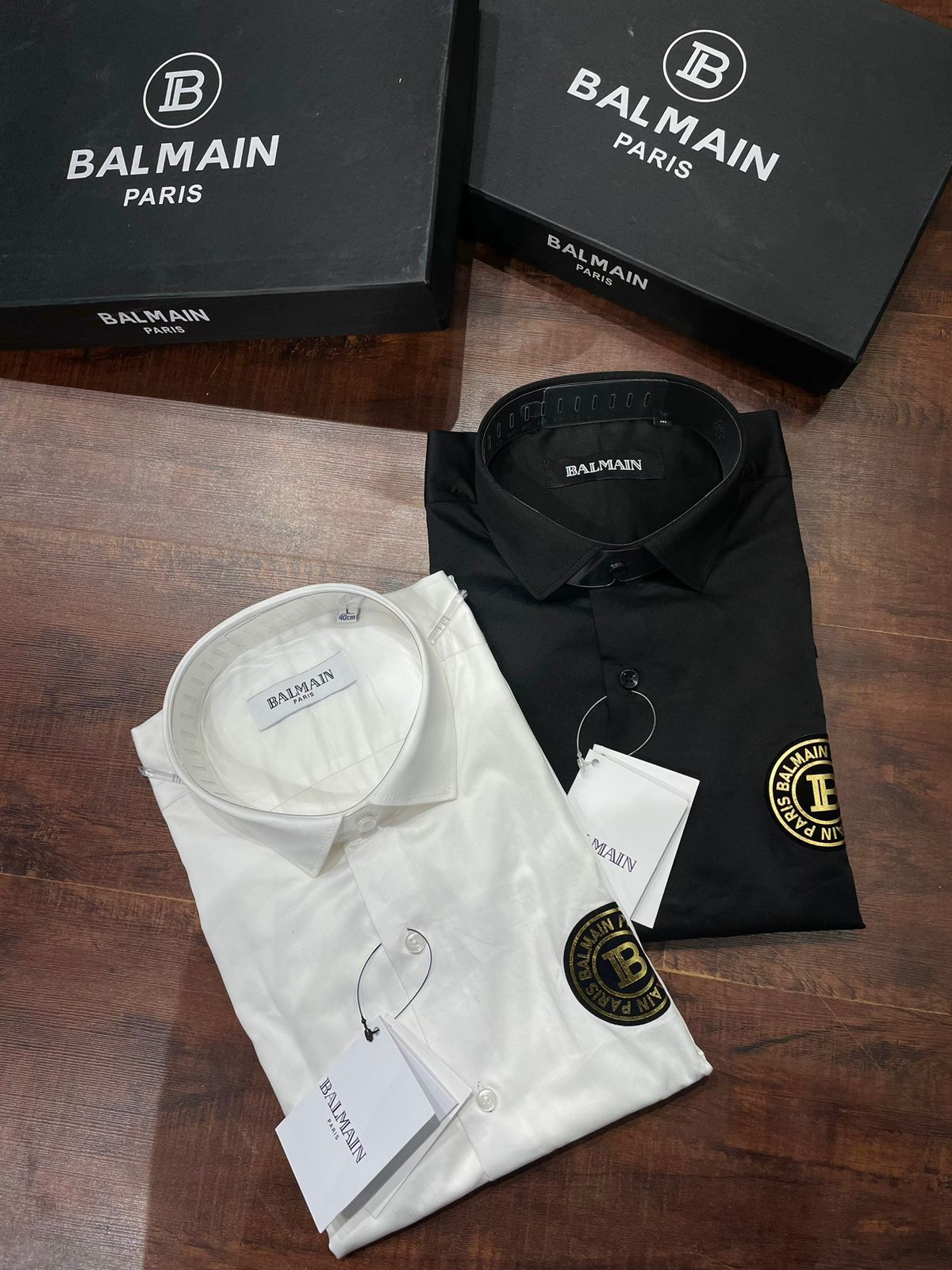 BALMAIN || Golden Circle Logo Oxford Shirt - FASHION MYST 