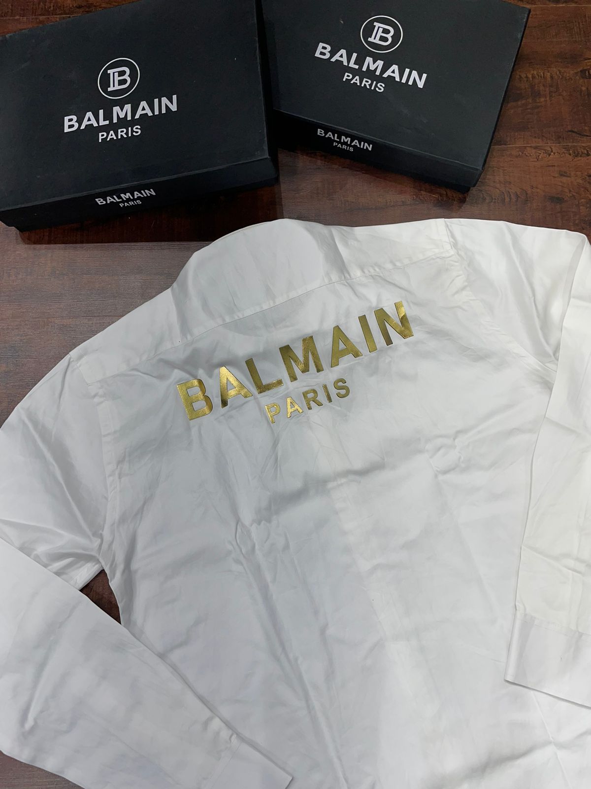 BALMAIN || Golden Circle Logo Oxford Shirt - FASHION MYST 