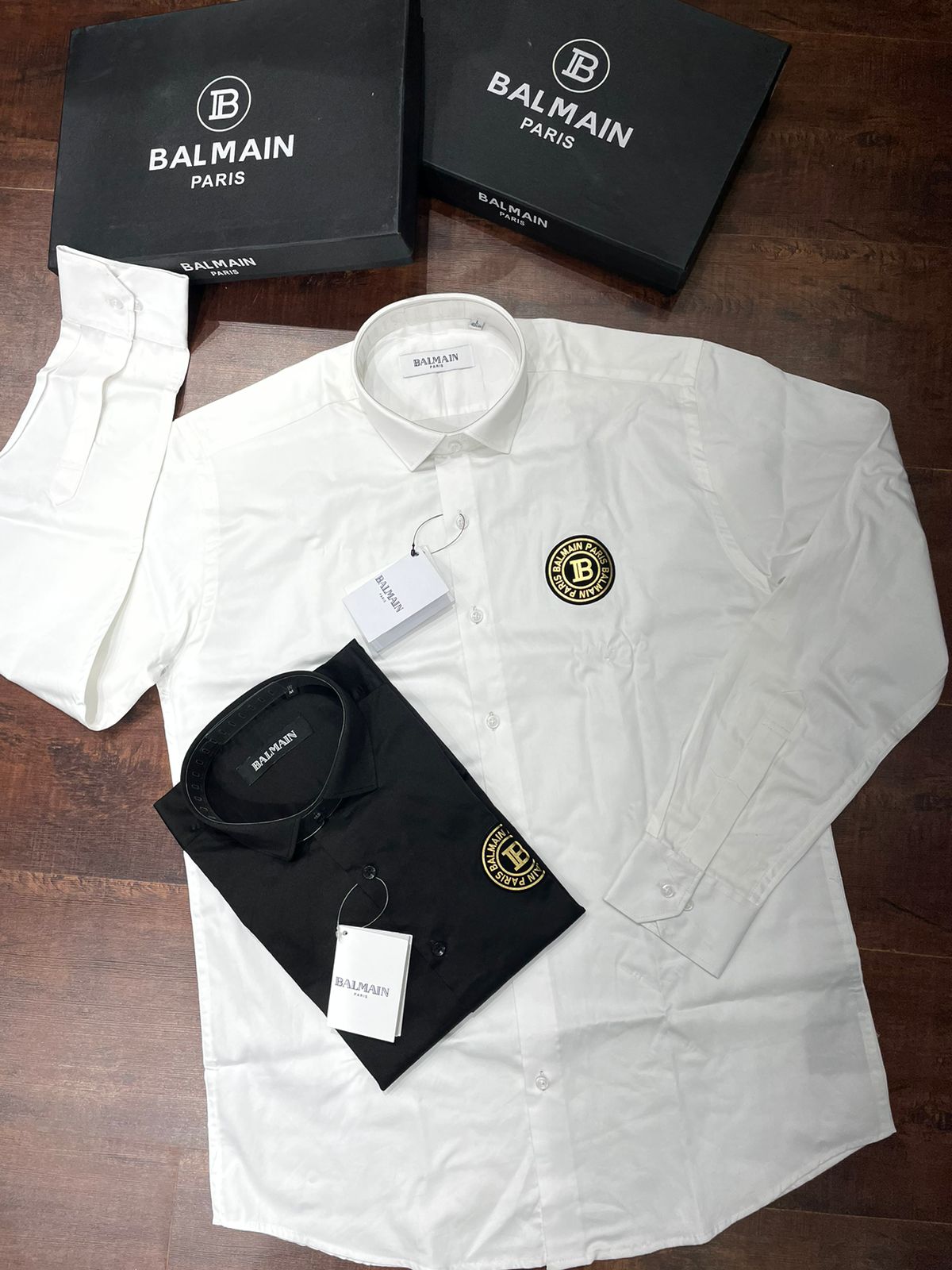 BALMAIN || Golden Circle Logo Oxford Shirt - FASHION MYST 