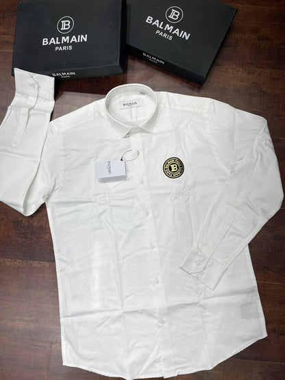 BALMAIN || Golden Circle Logo Oxford Shirt - FASHION MYST 