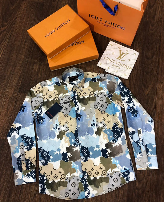 LOUIS VUITTON || Men’s LV monogram Clouds Designer Partywear Shirts - FASHION MYST 