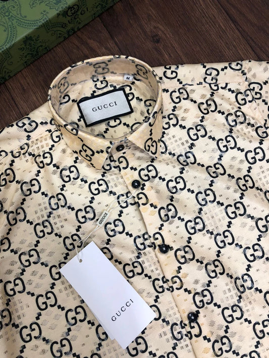 GUCCI || GG Logo Long-Sleeved Logo Monogram Shirt - FASHION MYST 