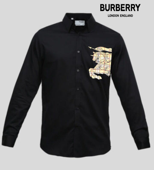 BURBERRY || EKD-Logo Print Cotton Shirt For Men - FASHION MYST 