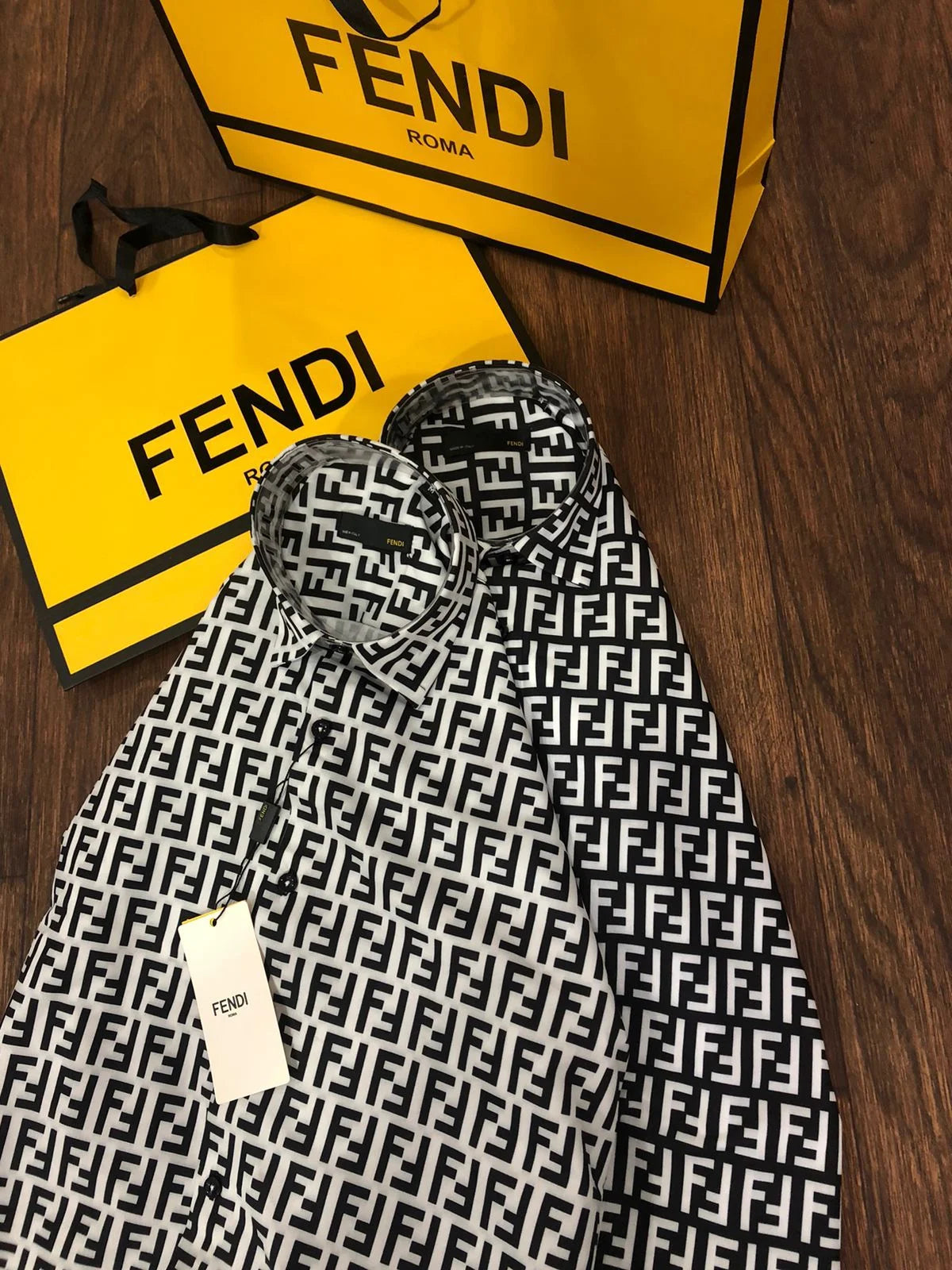 FENDI || Zucca FF Logo Monogram Silk Shirt - FASHION MYST 