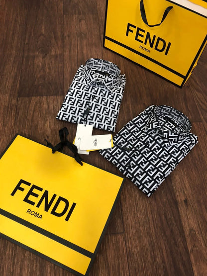 FENDI || Zucca FF Logo Monogram Silk Shirt - FASHION MYST 