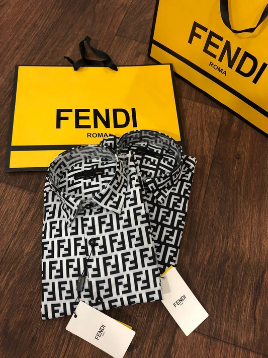 FENDI || Zucca FF Logo Monogram Silk Shirt - FASHION MYST 