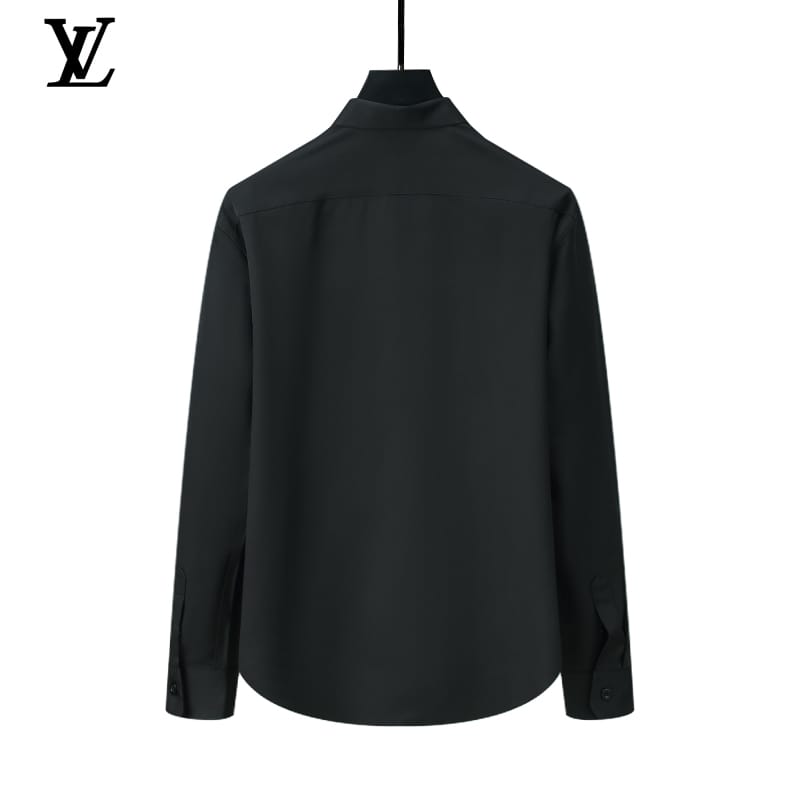 LOUIS VUITTON || Shirt V-Neck Embroidery Logo Printed Pattern / BLACK - FASHION MYST 