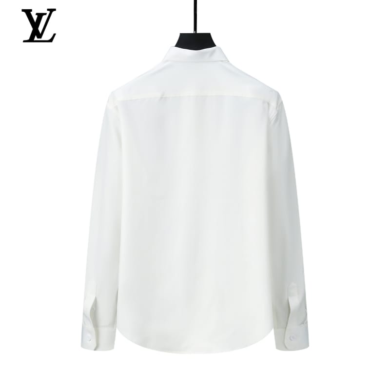 LOUIS VUITTON || Shirt V-Neck Embroidery Logo Printed Pattern / WHITE - FASHION MYST 