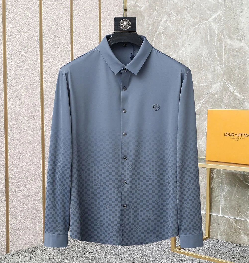 LOUIS VUITTON || MEN'S LYCRA MONOGRAM PRINTED SHIRT - FASHION MYST 