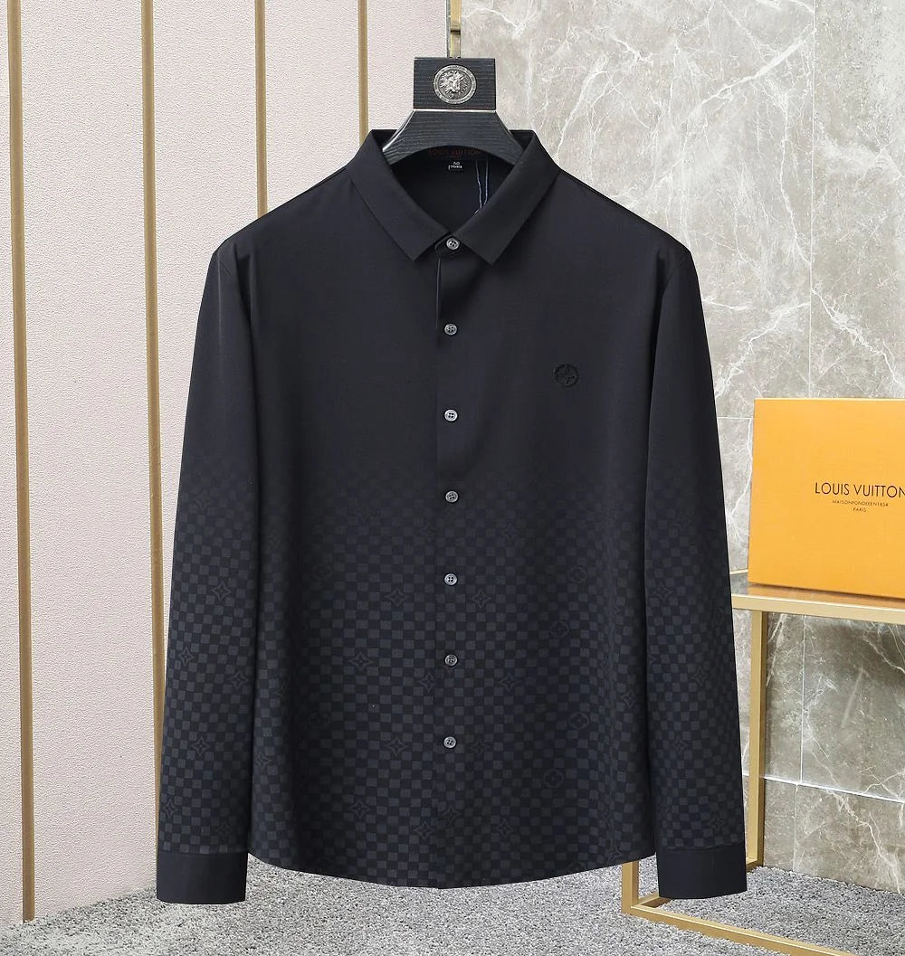 lv men's dress shirt Louis Vuitton Button Men New Tall XL it features contrasting blue L.V.M Shop Men's Designer Dress Shirts