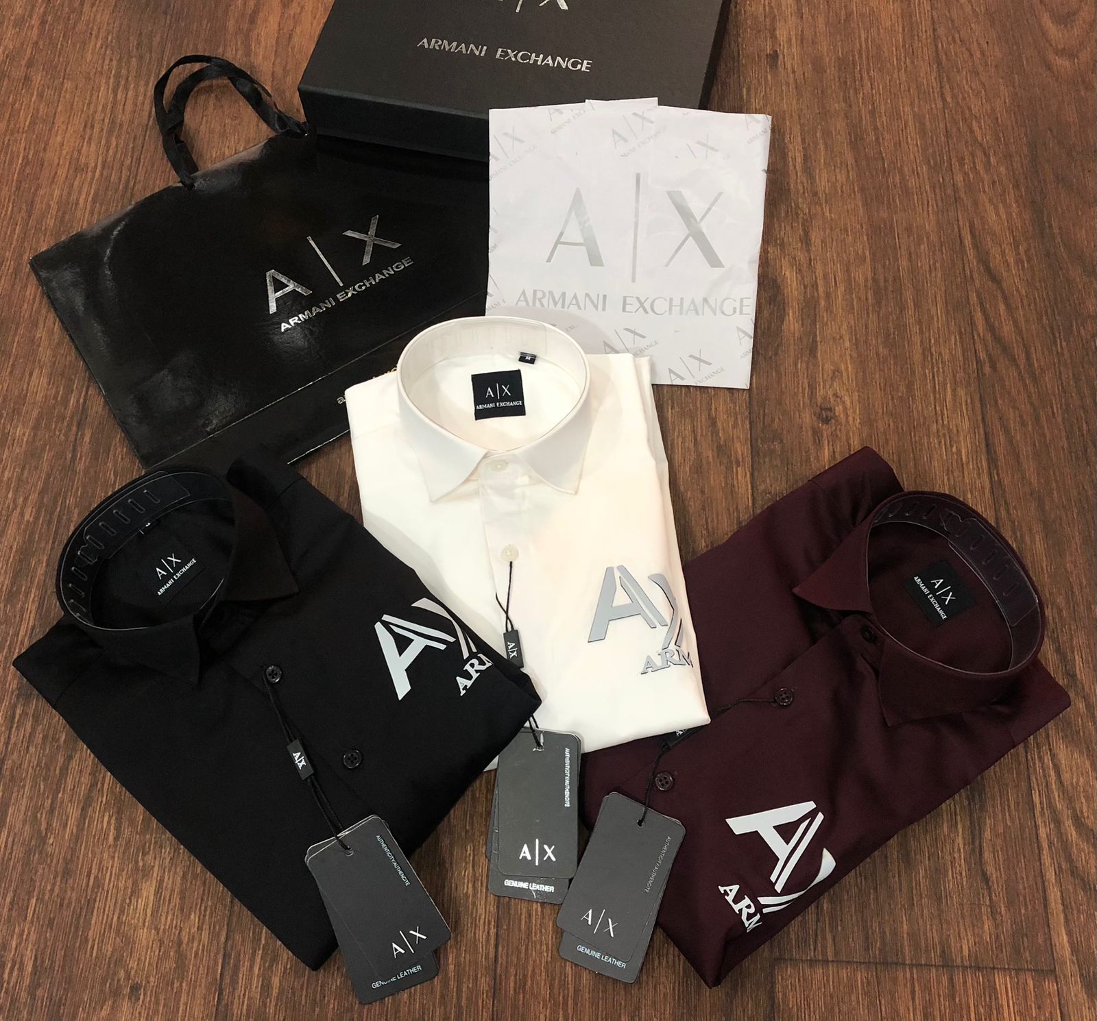 ARM*NI EXCH*NGE || LUXURY A/X ICON LOGO REGULAR FIT SHIRT - FASHION MYST 