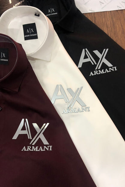 ARM*NI EXCH*NGE || LUXURY A/X ICON LOGO REGULAR FIT SHIRT - FASHION MYST 