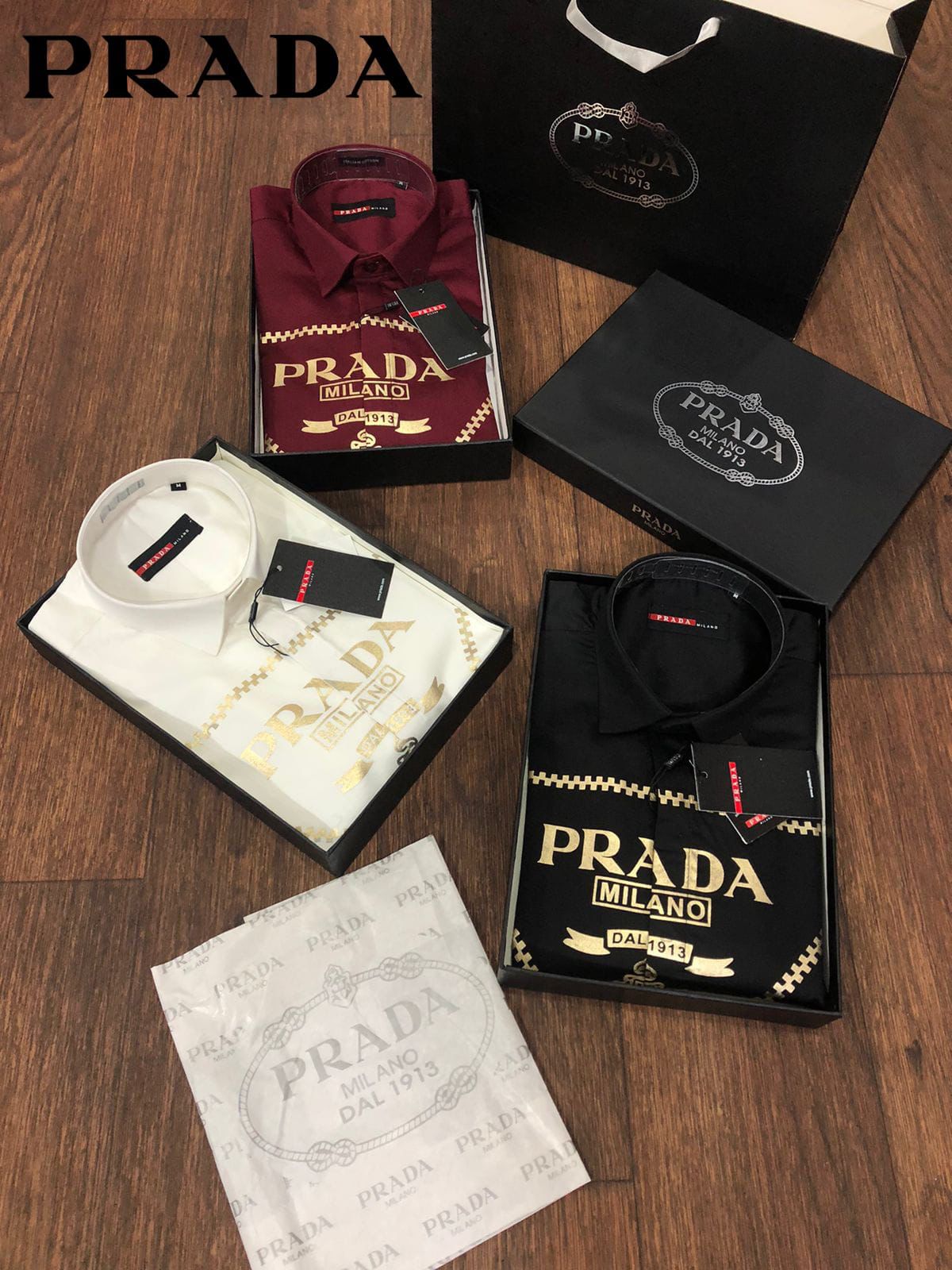 PRADA || Luxury Popeline Logo Casual Shirt For Men - FASHION MYST 