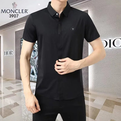 MONCLER || SHORT SLEEVE TAPERED SHIRT FOR MEN - FASHION MYST 