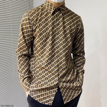 Premium Logo Print Shirt In Brown For Men Lyst - FASHION MYST 