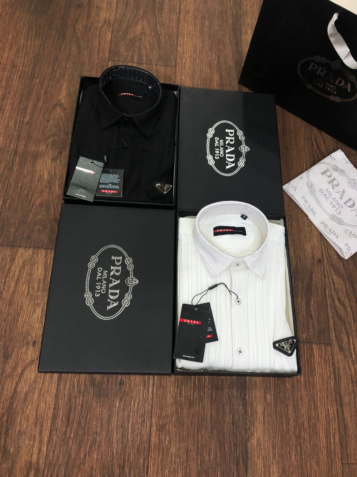 PRADA || Enamel Triangle Logo Crushed Lycra Shirt – FASHION MYST