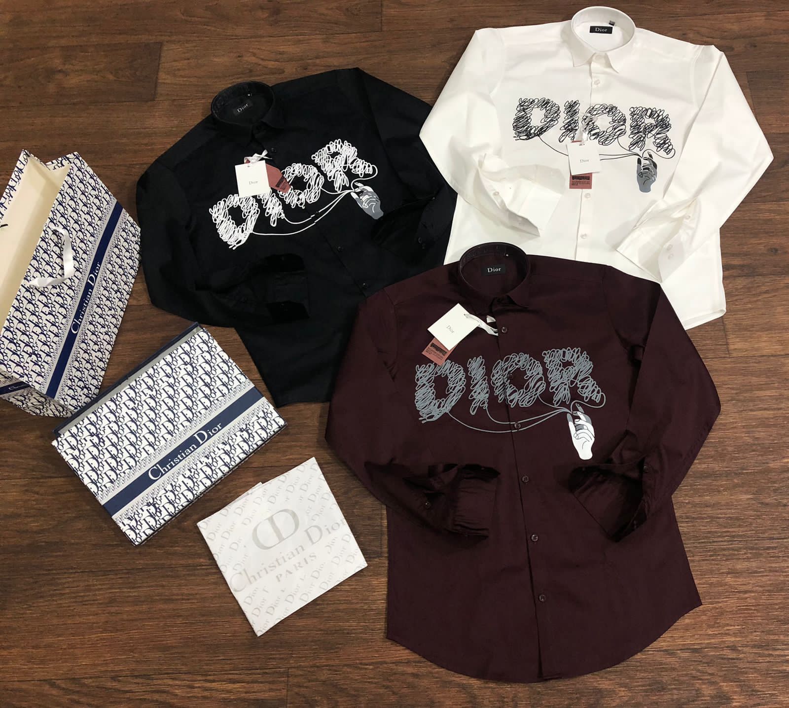 CHRISTIAN DIOR || Street Style Dior Logo Long Sleeves Luxury Shirts - FASHION MYST 