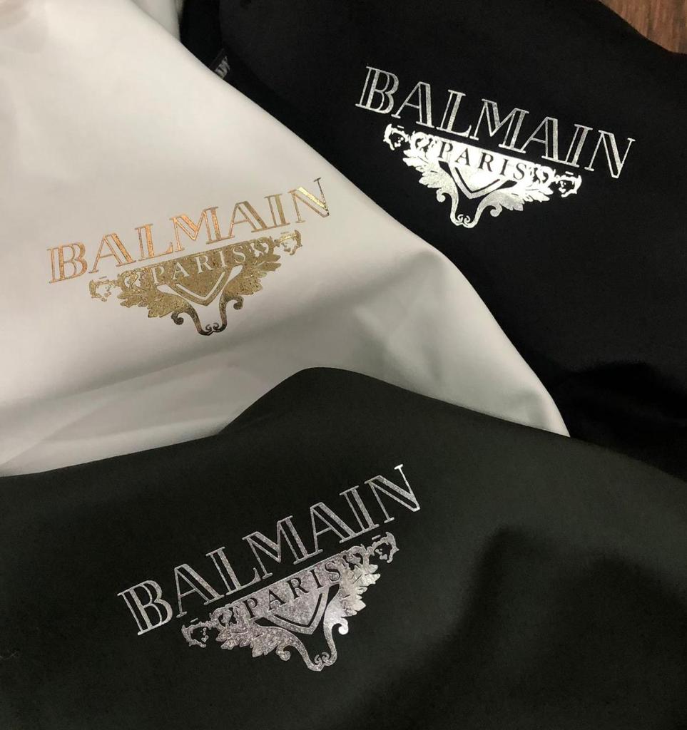 BALMAIN || Front-Back Logo-Print Cotton Shirt - FASHION MYST 