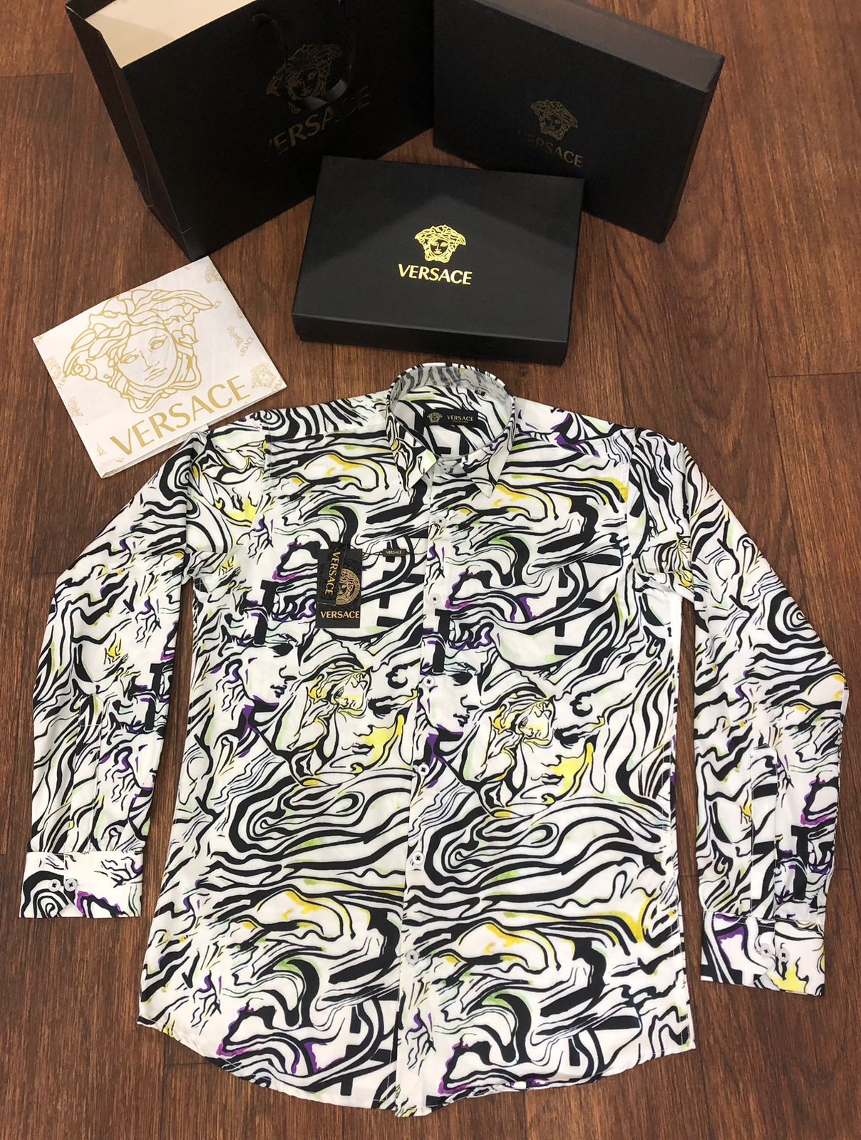 VERSACE || All-Over Abstract Print Shirt - FASHION MYST 