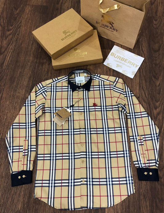 BURBERRY || Double Scale Check Long-Sleeved Shirt - FASHION MYST 