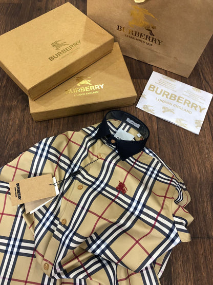 BURBERRY || Double Scale Check Long-Sleeved Shirt - FASHION MYST 