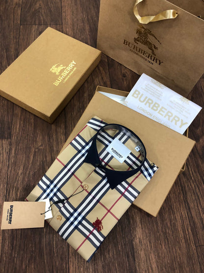 BURBERRY || Double Scale Check Long-Sleeved Shirt - FASHION MYST 