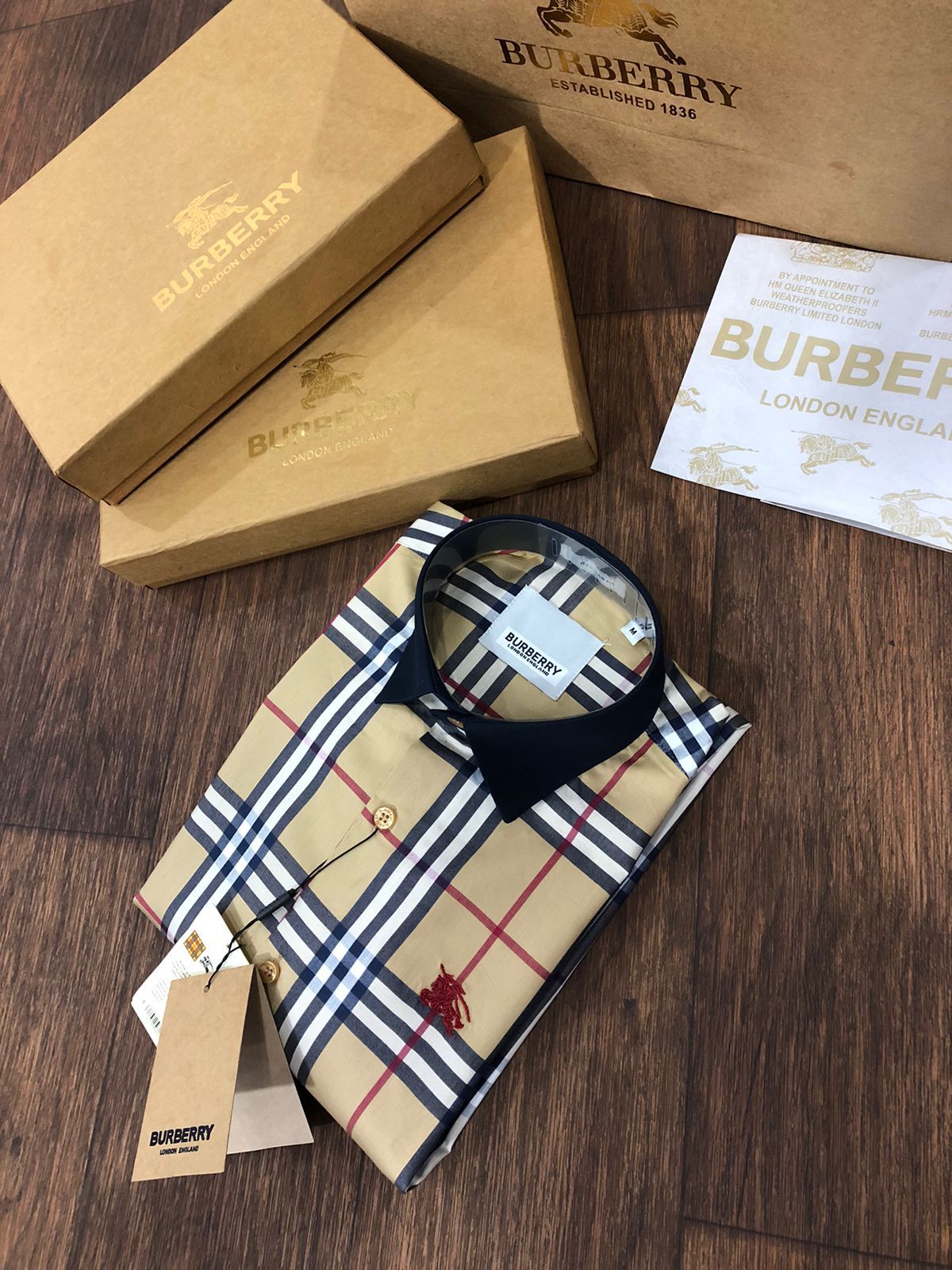 BURBERRY || Double Scale Check Long-Sleeved Shirt - FASHION MYST 