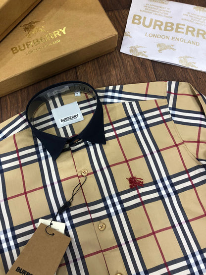 BURBERRY || Double Scale Check Long-Sleeved Shirt - FASHION MYST 