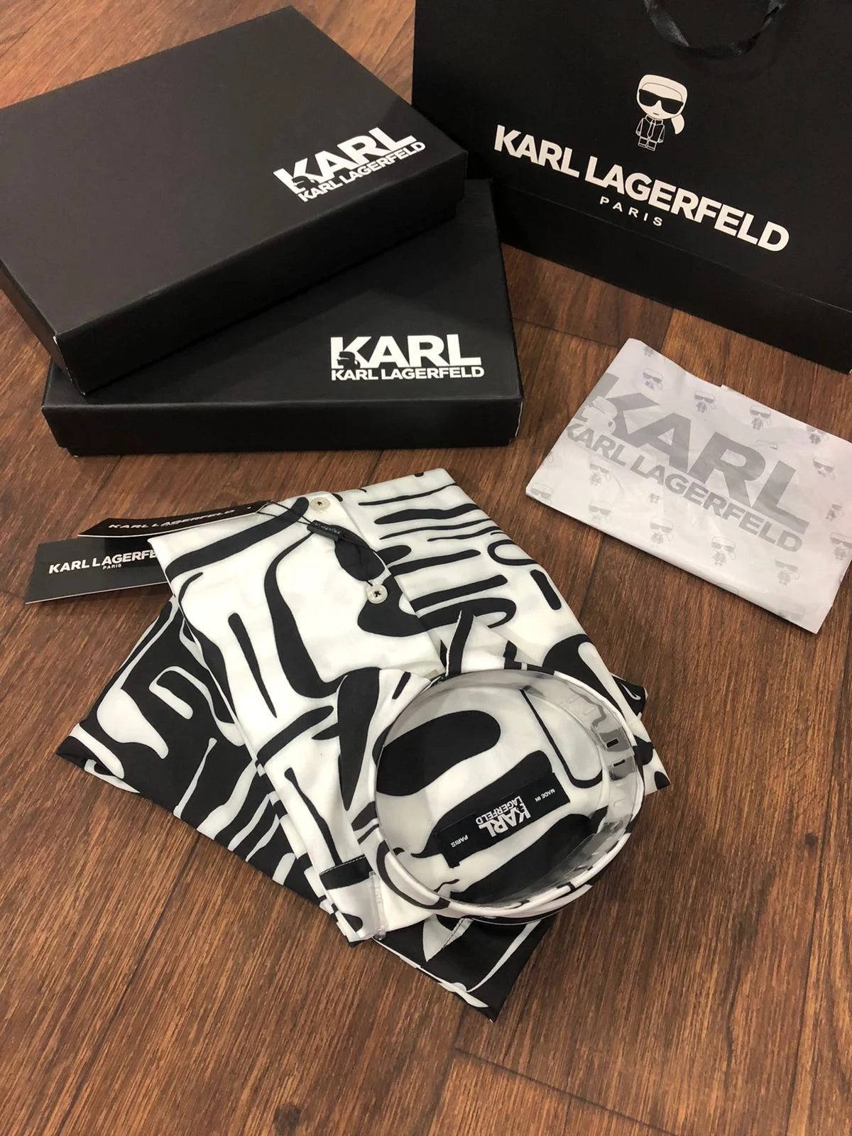 KARL LAGERFELD || Waveart Printed Slim Fit Shirt - FASHION MYST 