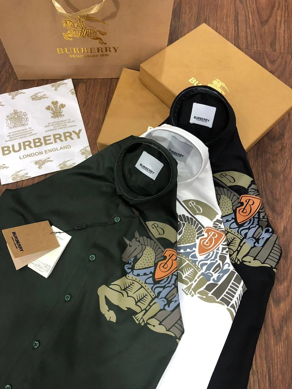 BURBERRY || Monogram Long Sleeves Plain Cotton Logo Luxury Shirts - FASHION MYST 