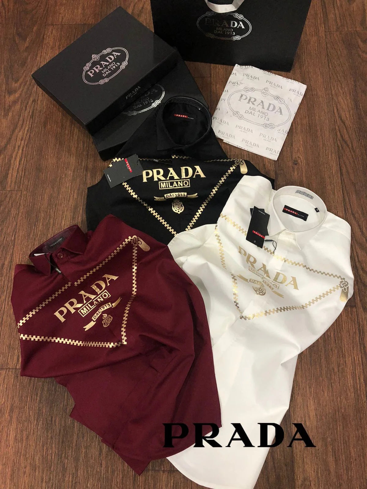 PRADA || Popeline Triangle Logo Long Sleeves Shirt - FASHION MYST 