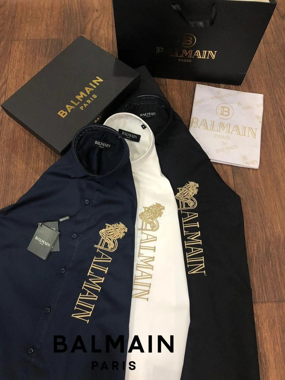 BALMAIN || Dragon Embossed Logo Shirts For Men - FASHION MYST 