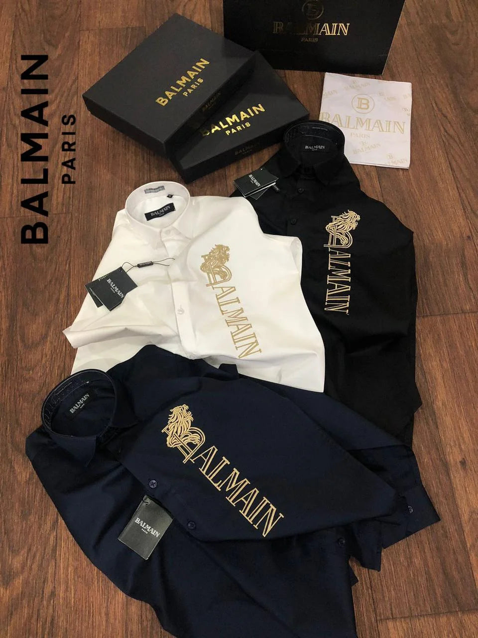 BALMAIN || Dragon Embossed Logo Shirts For Men - FASHION MYST 