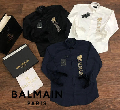 BALMAIN || Dragon Embossed Logo Shirts For Men - FASHION MYST 