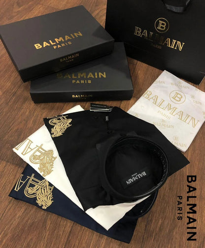 BALMAIN || Dragon Embossed Logo Shirts For Men - FASHION MYST 