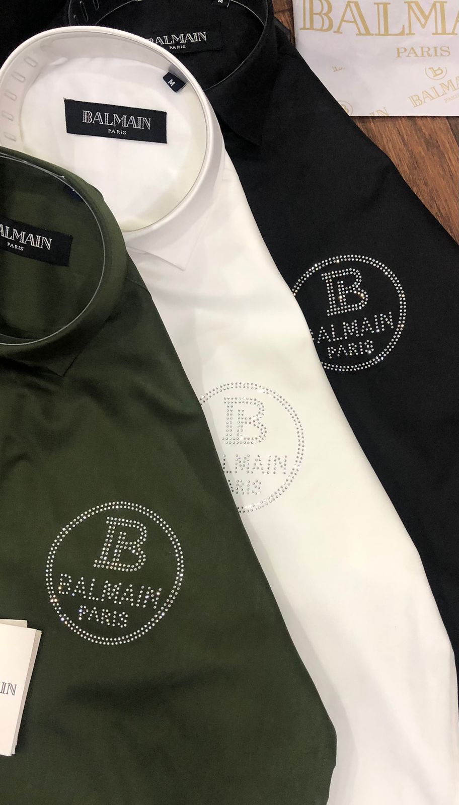 BALMAIN || Swarovski B-Logo Luxury Shirt - FASHION MYST 