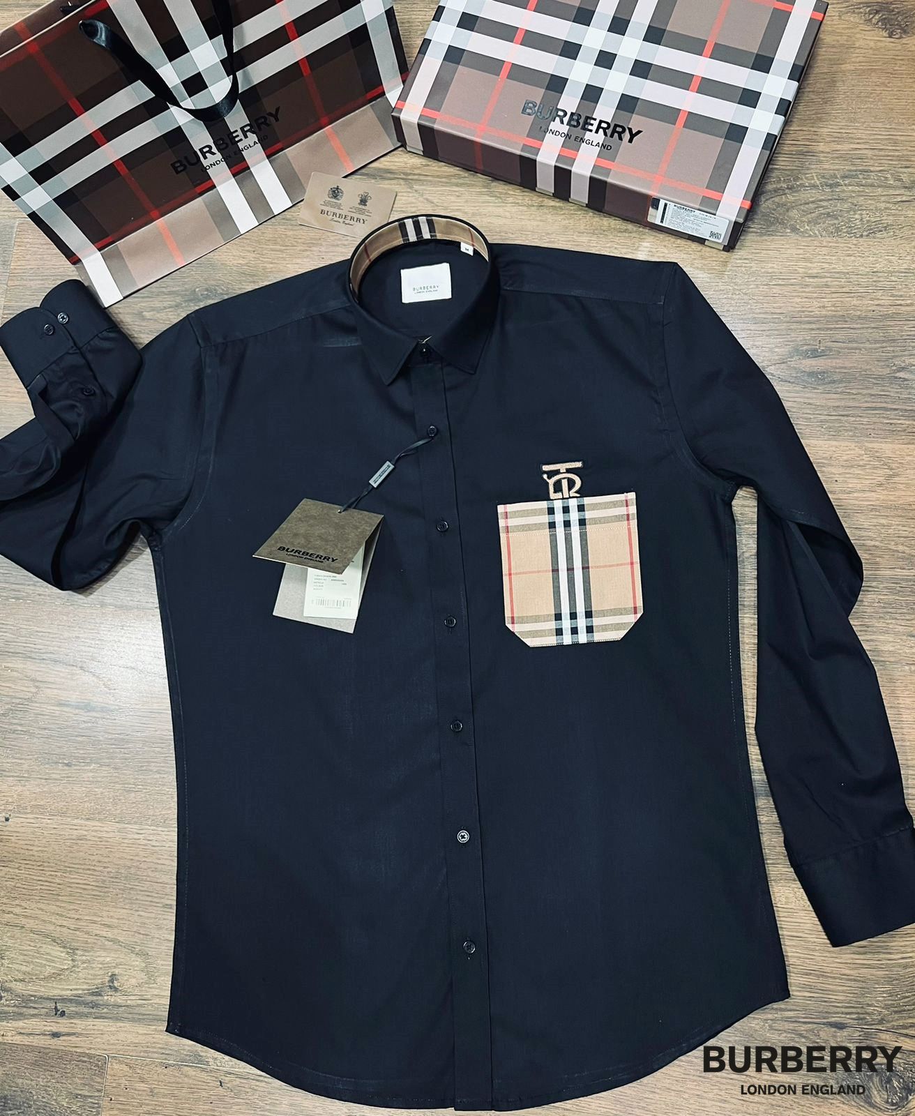 BURBERRY || Luxury Check Pocket Design Shirt - FASHION MYST 