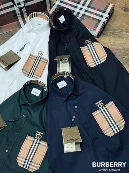 BURBERRY || Luxury Check Pocket Design Shirt - FASHION MYST 