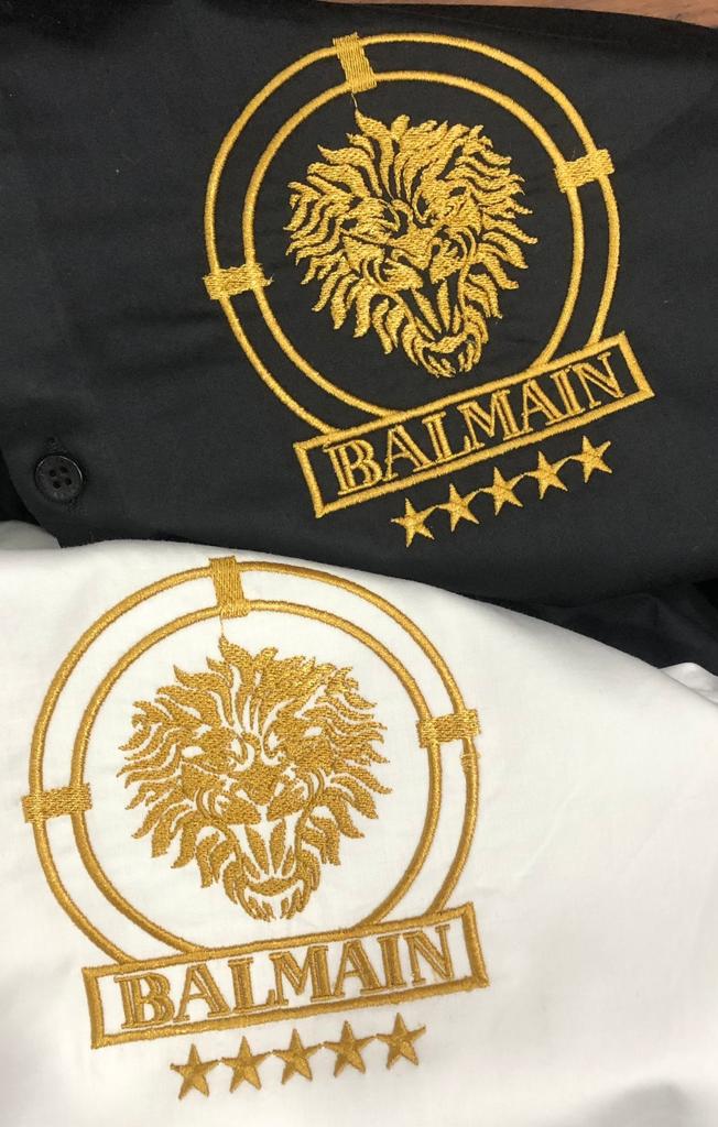 BALMAIN || Luxury Embossed Golden Lion Logo Shirt - FASHION MYST 