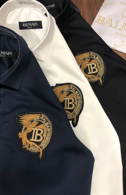 BALMAIN || B Embroidered Logo Shirt For Men - FASHION MYST 