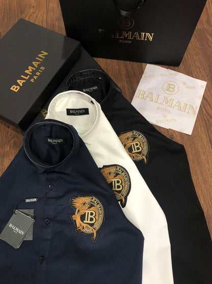 BALMAIN || B Embroidered Logo Shirt For Men - FASHION MYST 