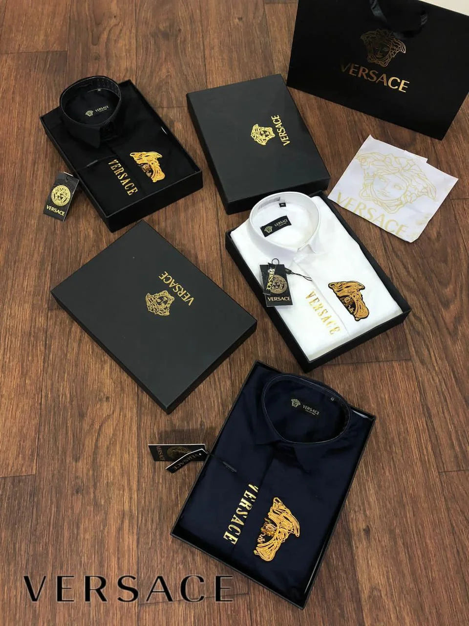 VERSACE || Golden Medusa Logo Shirt For Men - FASHION MYST 