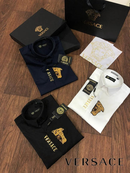 VERSACE || Golden Medusa Logo Shirt For Men - FASHION MYST 