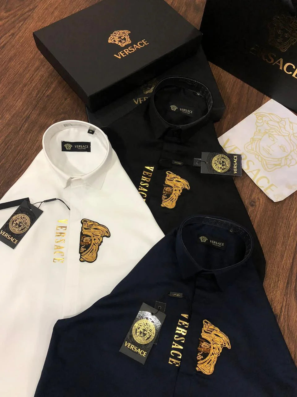 VERSACE || Golden Medusa Logo Shirt For Men - FASHION MYST 