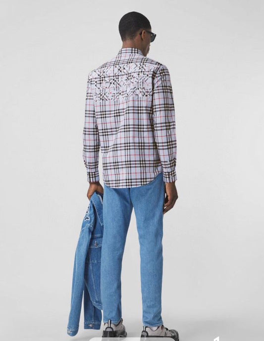 Rear Logo Checked Shirt for Men - FASHION MYST 