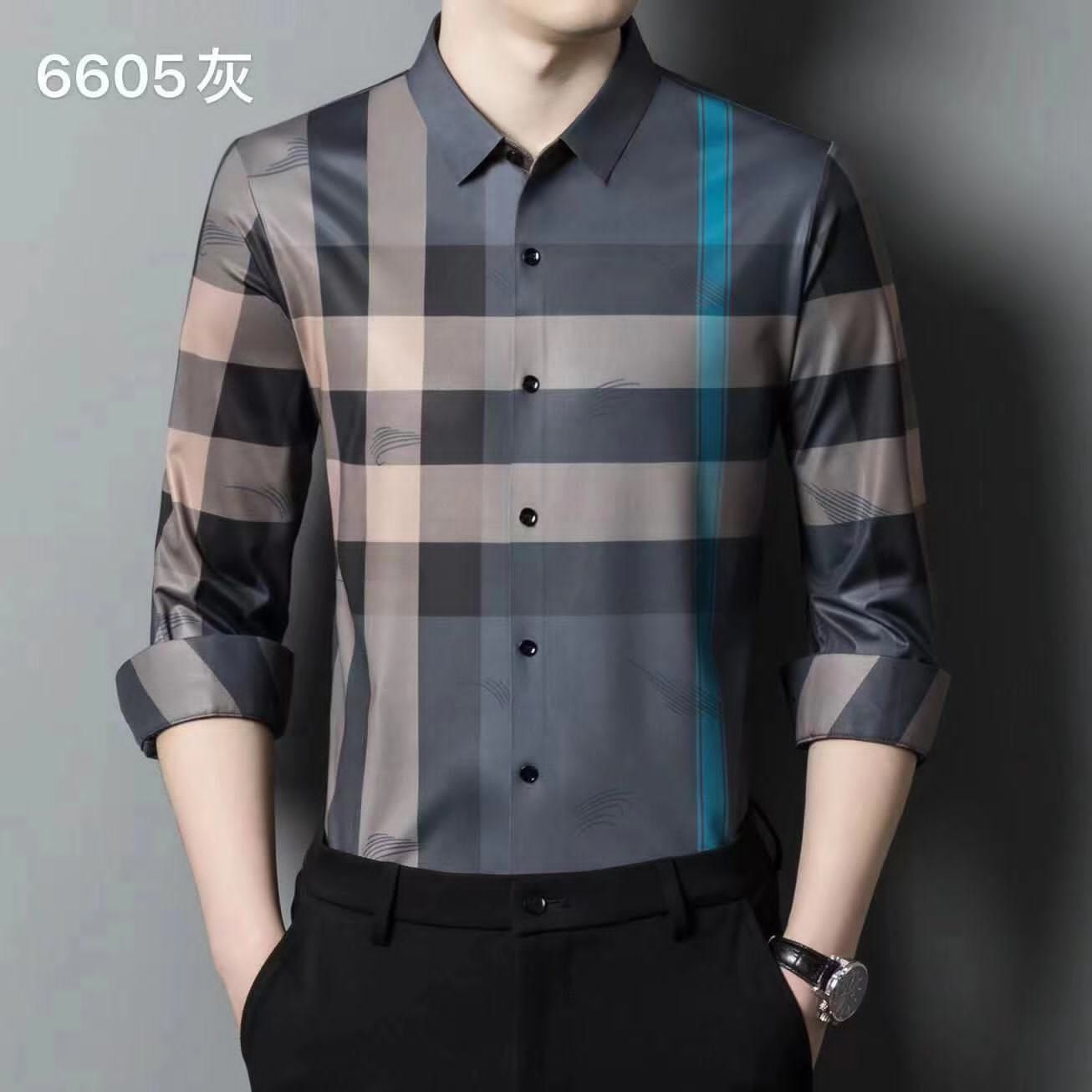 Stripe Design stretchable Long Sleeves Shirt - FASHION MYST 