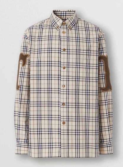 Tisford Patchwork Check Shirt Archive Beige | - FASHION MYST 