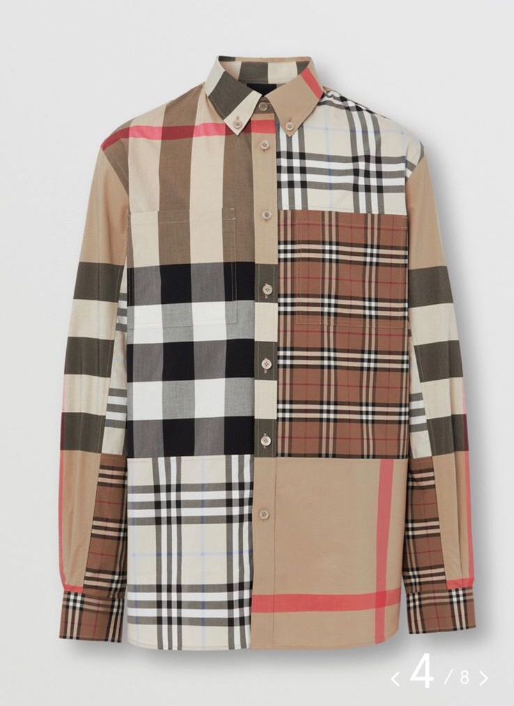 Tisford Patchwork Check Shirt Archive Beige - FASHION MYST 